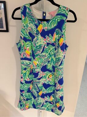 Lilly Pulitzer Green, Blue, Pink Tropical Print Dress